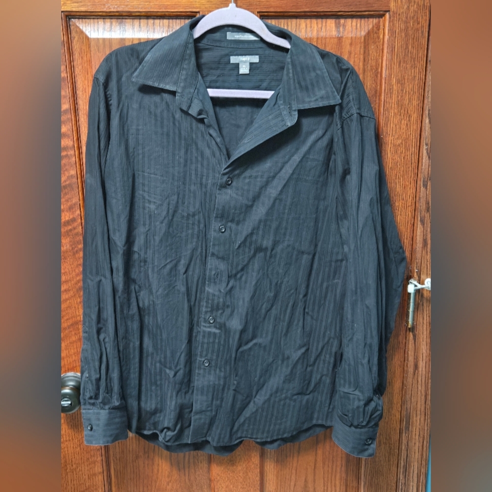 Apt. 9 Black Casual Button Down Shirt